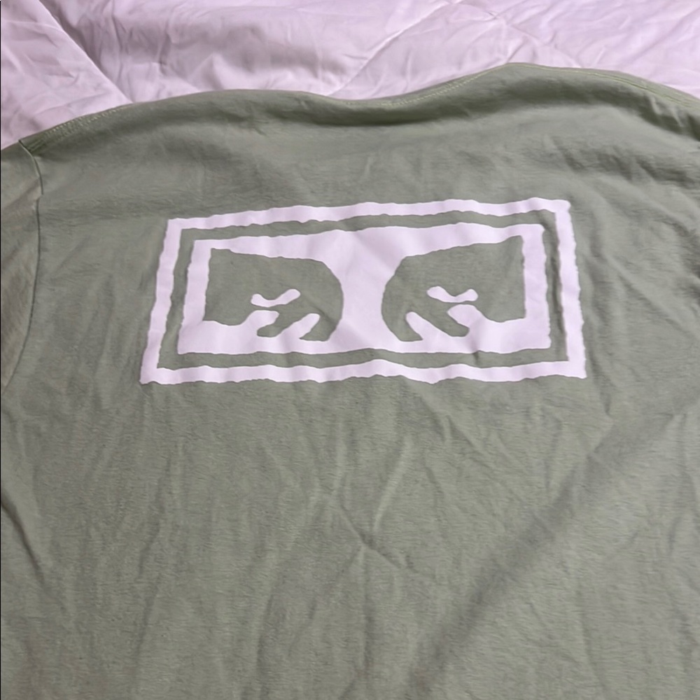 Obey Green Short Sleeve Tee Minimalist Design - Picture 2 of 3